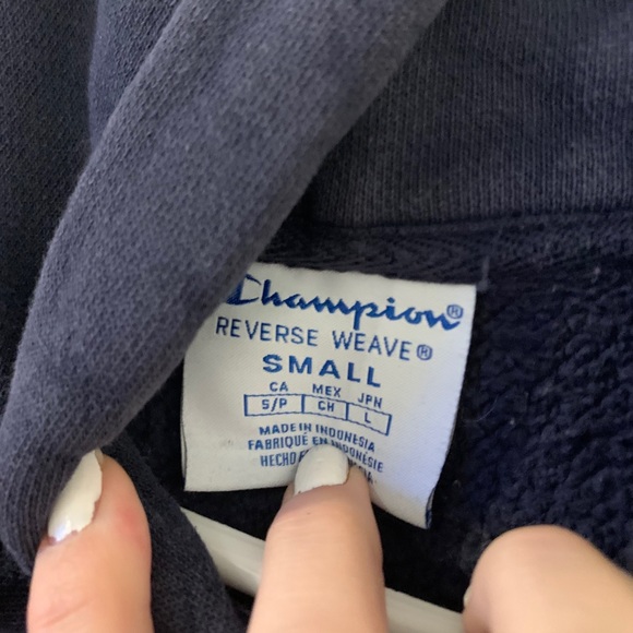 Navy Blue Champion Hoodie UNISEX - Picture 5 of 5